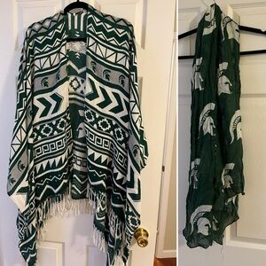 Michigan State Spartans shawl and scarf bundle